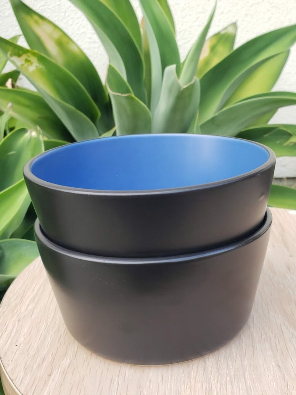 NEW Stone Lain 2 Bowls Stoneware Dinnerware Set Blue and Black replacement Dishe